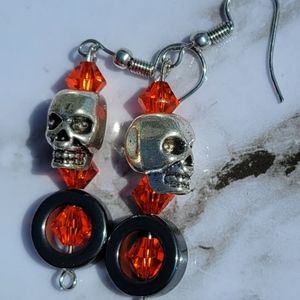 Hand Crafted 'Skull' themed earrings.